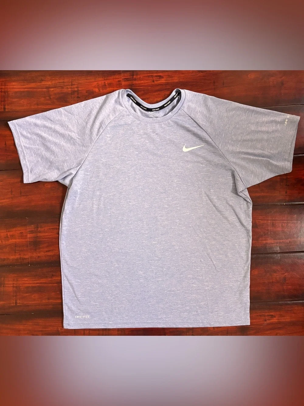 Nike Mens Short Sleeve swim Tee Trio - Red, Blue, Light Gray blue